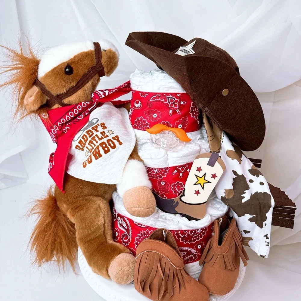 Cowboy Diaper Cake, Wild West Baby Shower Gift